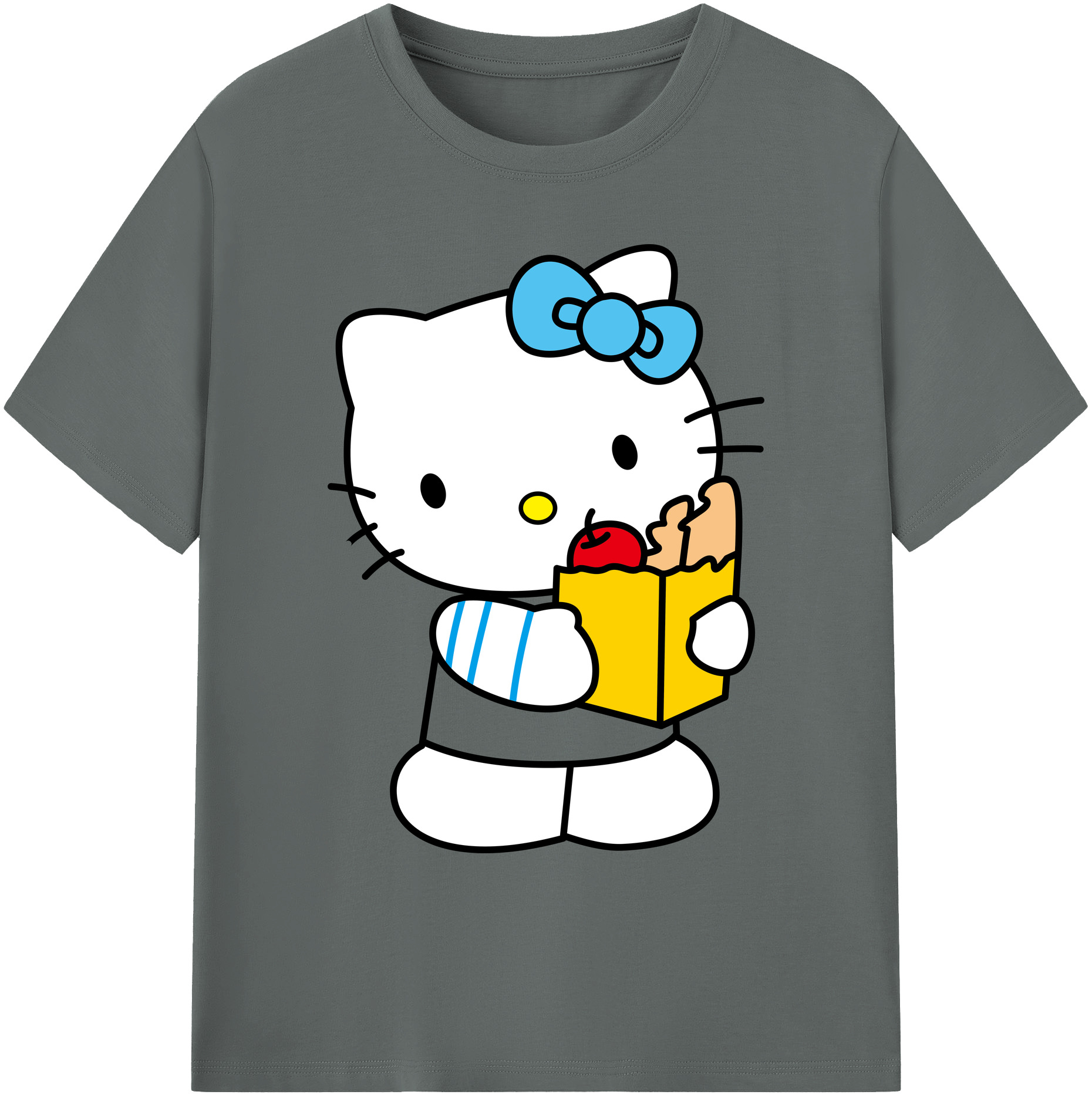 （画像用） Hello Kitty ハローキティ 綿100％ メンズ半袖Tシャツ｜肌触りやわらか＆通気性